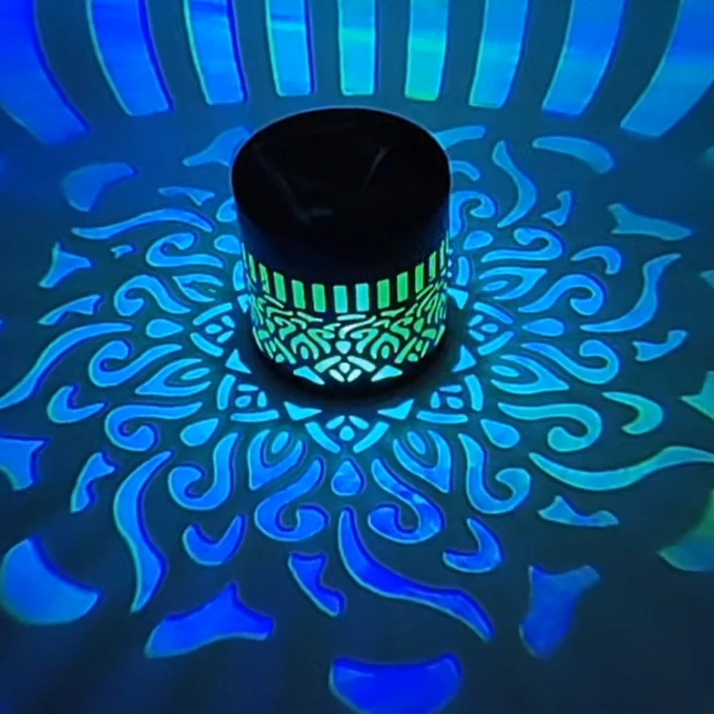 Solar Mandala Lantern Wall Lamp Outdoor LED Waterproof Fence Lamp for Garden Lawn Estate Porch Courtyard Decoration Wall Light